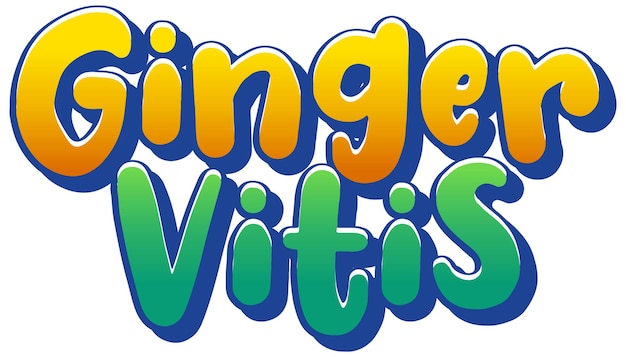 Bezpłatny wektor projekt tekstu logo ginger vitis