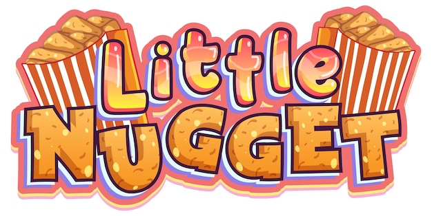 Bezpłatny wektor projekt tekstu logo little nugget