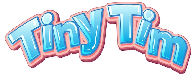 Bezpłatny wektor projekt tekstu logo tiny tim