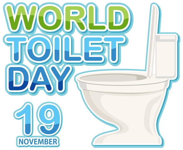 Bezpłatny wektor projekt tekstu światowego dnia toalety