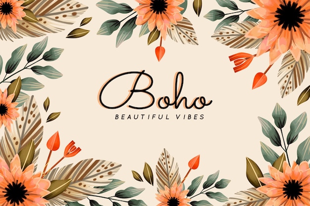 Projekt tła akwarela boho