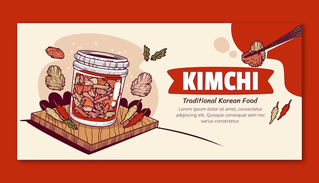 Bezpłatny wektor projekt transparentu kimchi