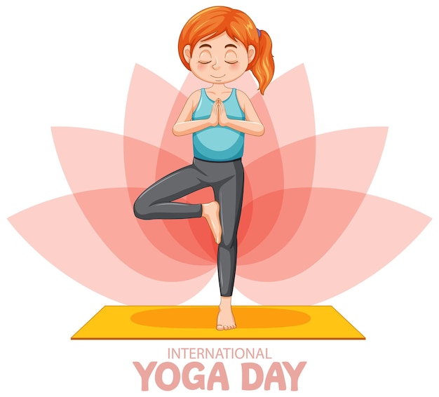 Bezpłatny wektor projekt transparentu międzynarodowego dnia jogi