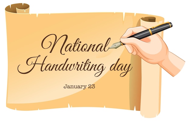 Bezpłatny wektor projekt transparentu narodowego dnia pisma ręcznego