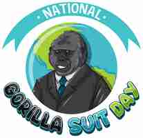Bezpłatny wektor projekt transparentu national gorill suit day