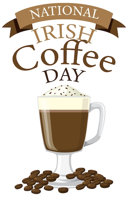 Bezpłatny wektor projekt transparentu national irish coffee day