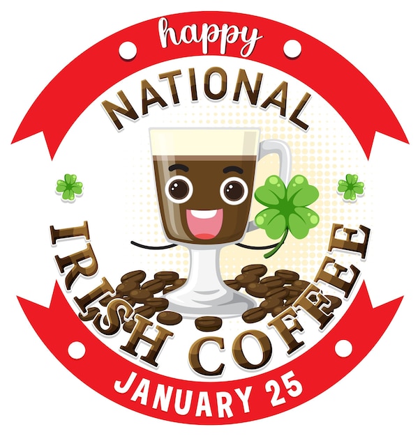 Bezpłatny wektor projekt transparentu national irish coffee day