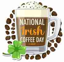 Bezpłatny wektor projekt transparentu national irish coffee day