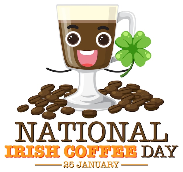 Bezpłatny wektor projekt transparentu national irish coffee day