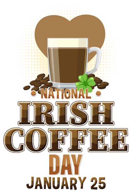 Bezpłatny wektor projekt transparentu national irish coffee day