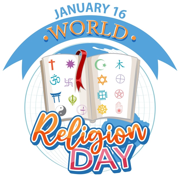 Bezpłatny wektor projekt transparentu światowego dnia religii