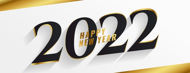 Bezpłatny wektor projekt transparentu złotej uroczystości szczęśliwego nowego roku 2022