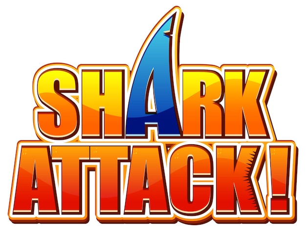 Bezpłatny wektor projekt typografii shark attack