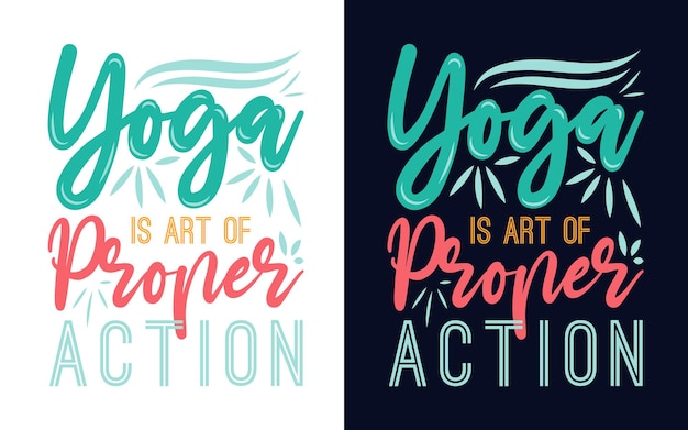 Projekt typografii z cytatami joga to sztuka właściwego działania
