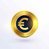 Bezpłatny wektor projekt znaku złotych monet euro izolowanych i 3d