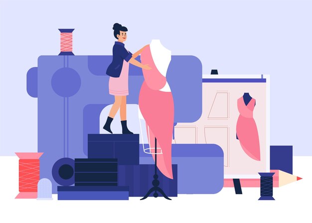 Projektant mody ręcznie rysowane ilustracja