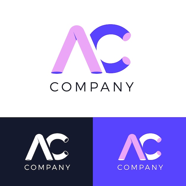 Bezpłatny wektor projektowanie logo firmy ac