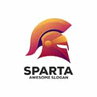 Bezpłatny wektor projektowanie logo ilustracja maskotka sparta