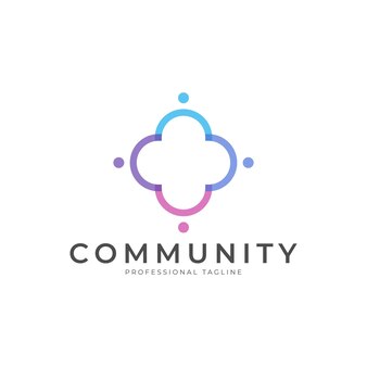 Projektowanie logo jedności ludzi razem rodziny