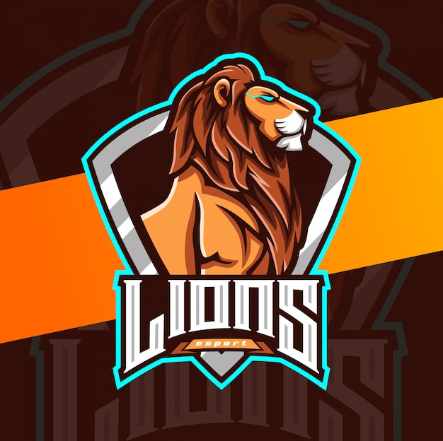 Projektowanie logo lew maskotka esport