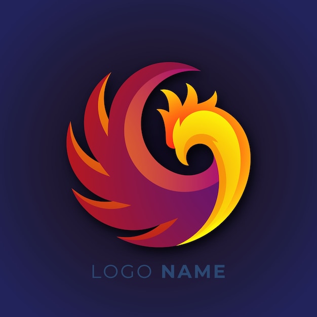 Bezpłatny wektor projektowanie logo ptak phoenix