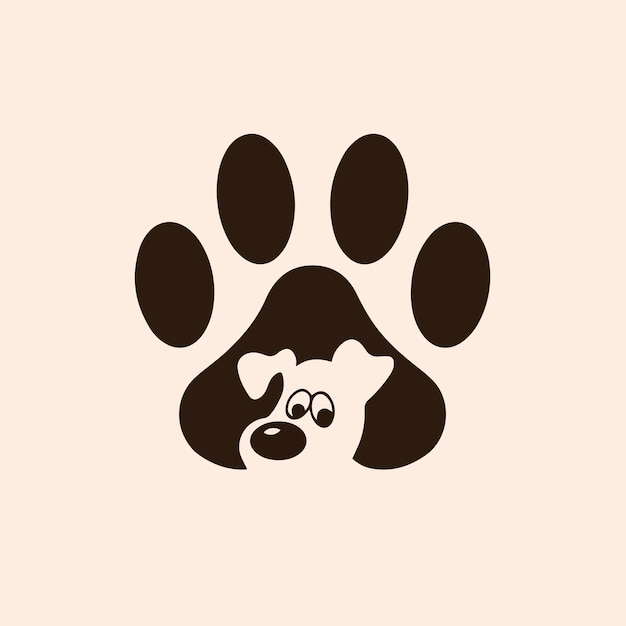 Projektowanie Logo Sklepu Zoologicznego Ze Szczeniakiem W środku Psa łapy Zwierząt Wzornik Płaski Ilustracji Wektorowych Premium Wektorów
