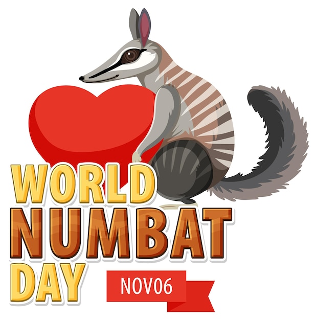 Bezpłatny wektor projektowanie logo światowego dnia numbat