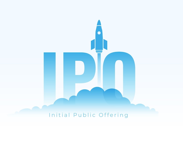 Bezpłatny plik Wektor projektowanie tła wprowadzenia akcji ipo do wstępnej oferty publicznej