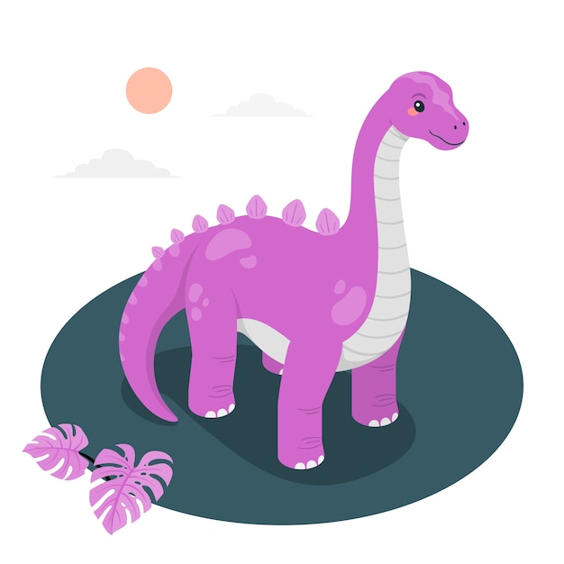 Bezpłatny wektor prosta ilustracja koncepcja dinozaura
