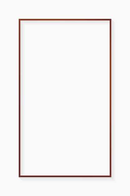 Bezpłatny wektor prostokątna rama z brązu na białym tle wektor