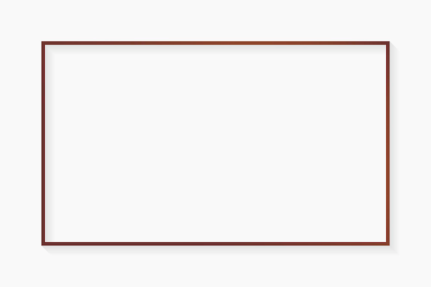 Prostokątna ramka z brązu na białym tle