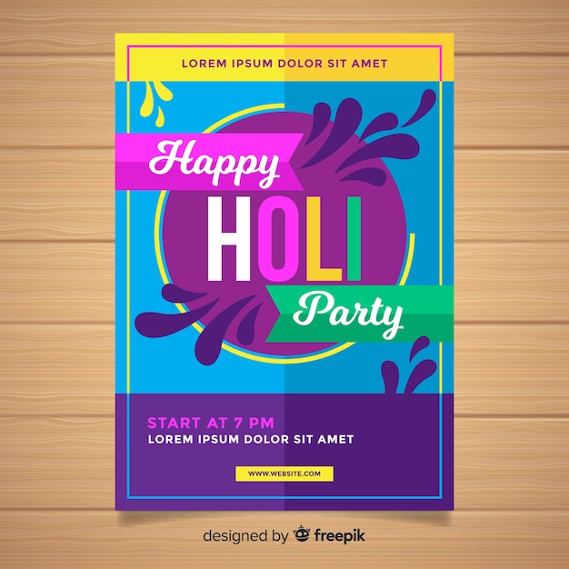 Prosty Plakat Party Festiwalu Holi