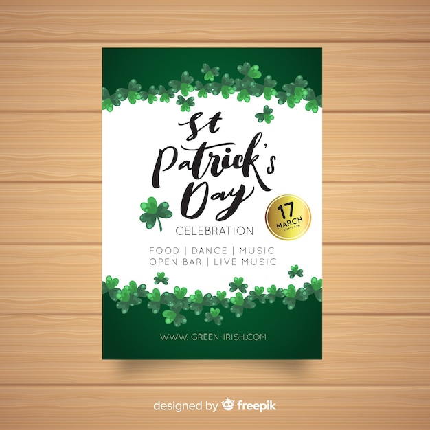 Bezpłatny wektor prosty plakat party st patrick