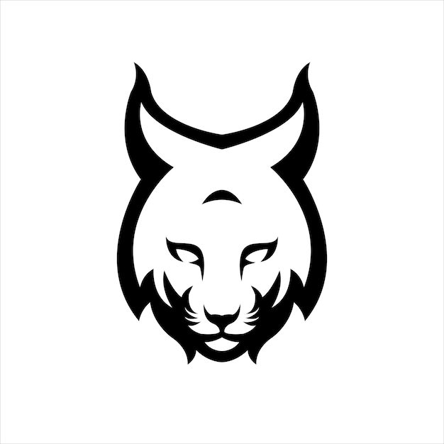 Bezpłatny wektor prosty projekt logo maskotki lynx