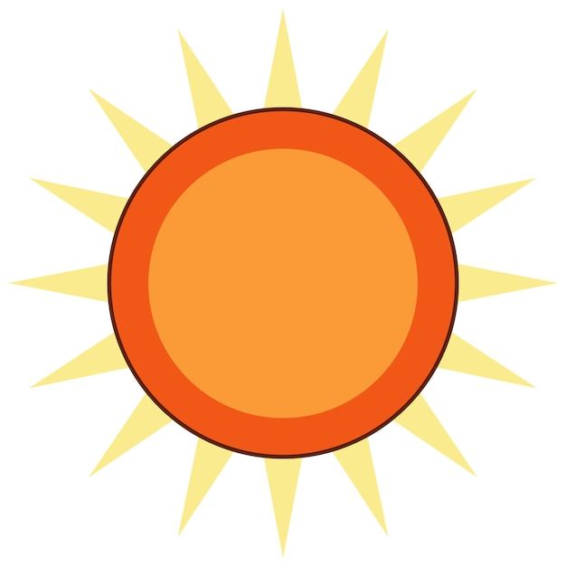 Bezpłatny wektor prosty symbol słońca na białym tle