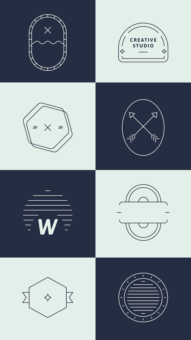 Bezpłatny plik Wektor prosty zestaw logo firmy