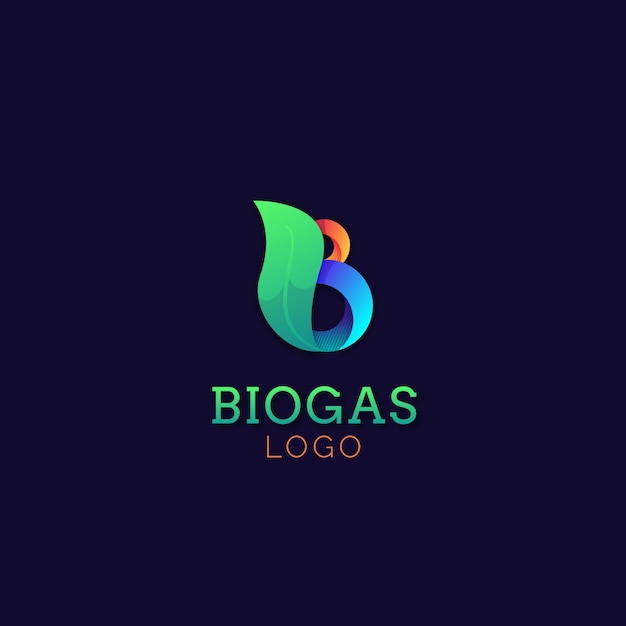 Bezpłatny wektor przemysłowe logo biogazu gradientowego