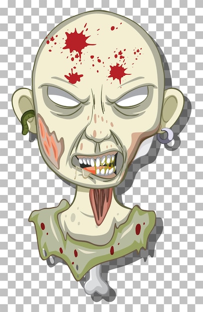 Bezpłatny wektor przerażająca głowa zombie na tle siatki