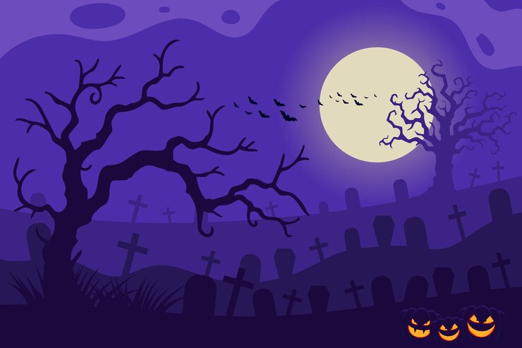 przerażające ciemne tło halloween z przerażającymi elementami