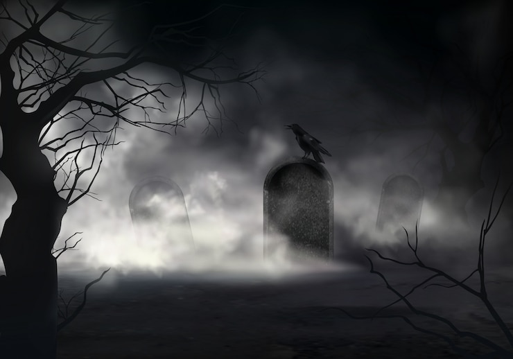 Bezpłatny plik Wektor przerażający halloweenowy realistyczny tło