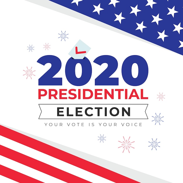 Bezpłatny wektor przesłanie wyborów prezydenckich w usa w 2020 r