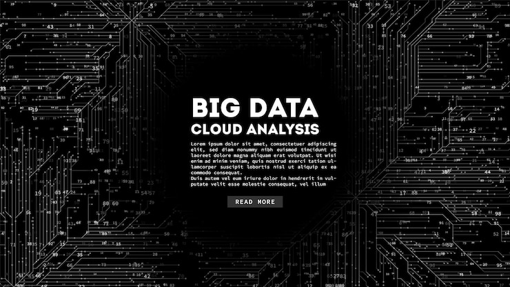 Bezpłatny plik Wektor przetwarzanie w chmurze big data. wizualizacja blockchain. złożoność informacji w sieciach społecznościowych.