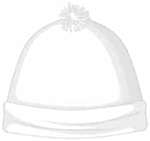 Bezpłatny wektor przód podstawowej białej czapki beanie na białym tle
