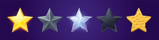 Przyciski w kształcie gwiazdy z różnymi teksturami
