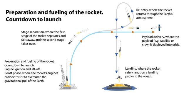 Bezpłatny wektor przygotowanie i tankowanie rakiety