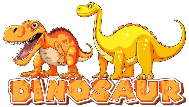 Bezpłatny wektor przyjazna ilustracja z rysunkami o dinozaurach