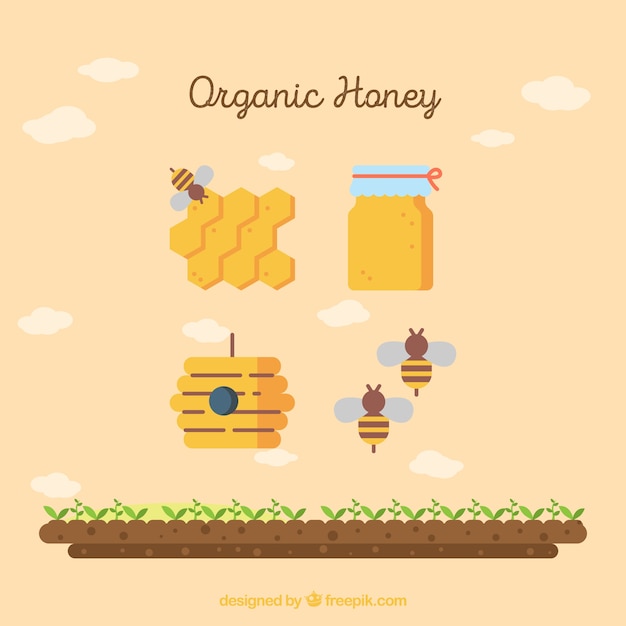 Bezpłatny wektor pszczoła projektowania elementów