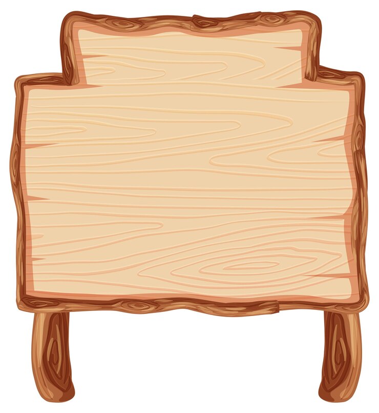 Bezpłatny plik Wektor pusty drewniany transparent na białym tle