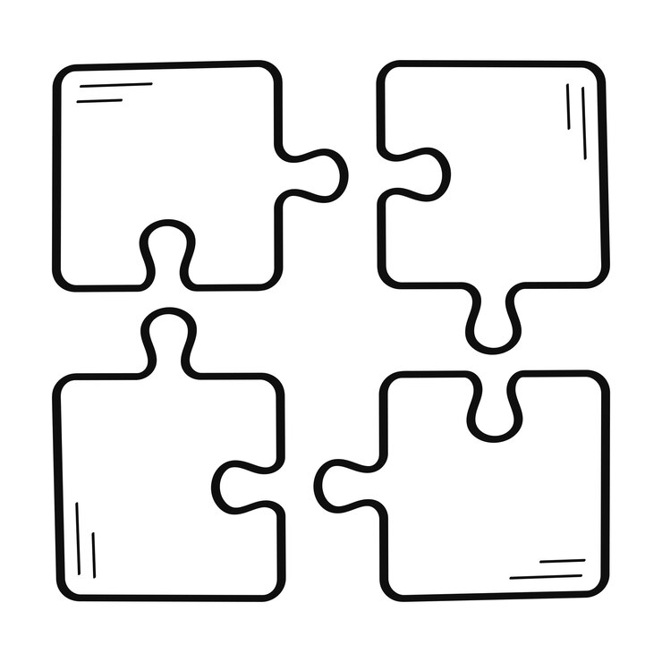 Bezpłatny plik Wektor puzzle peices w stylu doodle