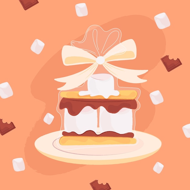 Pyszna Ilustracja Deseru S'mores